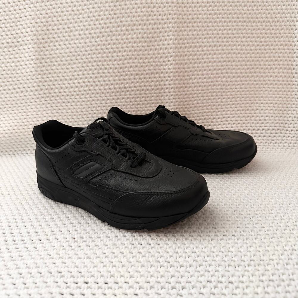 SAS Black Leather Journey Lace Up Tripad Comfort Women Walking Sneaker Wide 6WW